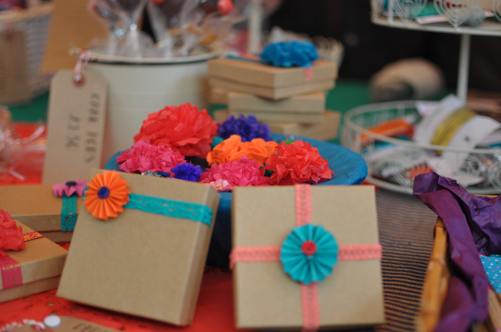 Paper pinwheel gift decorations